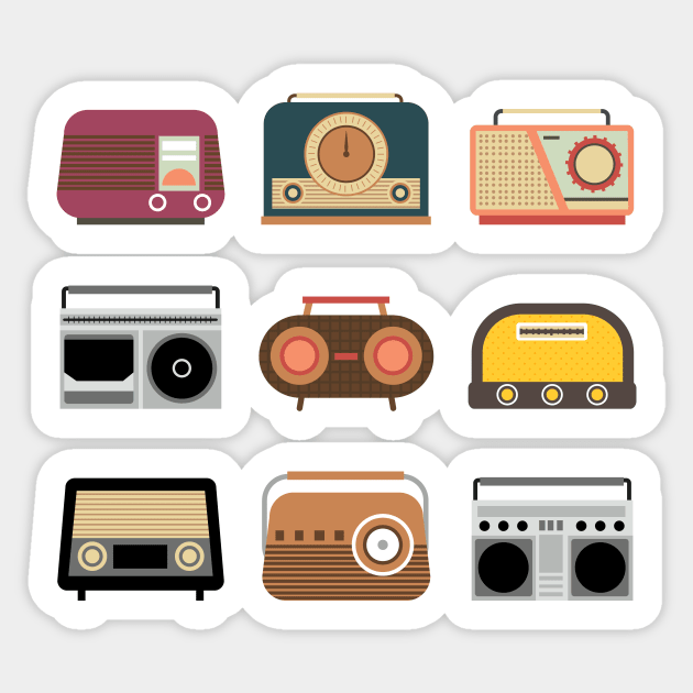 Vintage Radio Collection Sticker by Digster